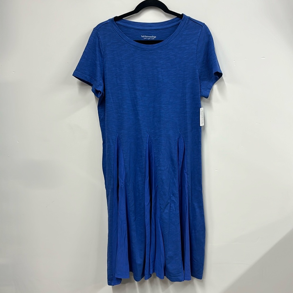New soft surroundings blue T-shirt dress P L